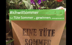 Feedback geben, Baum pflanzen und Tüte Sommer gewinnen